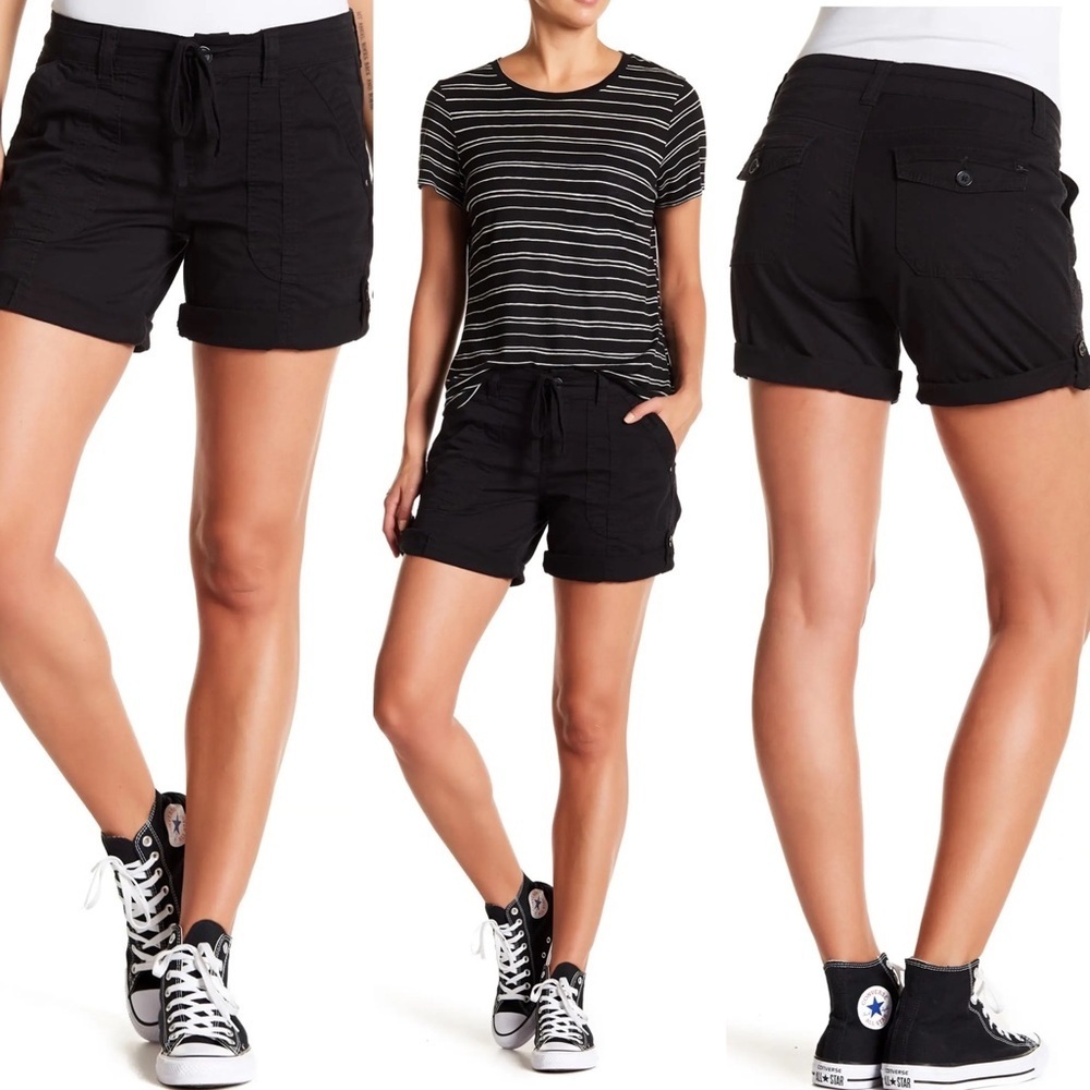 NEW Marty Roll Up Shorts Black Size 2 Nordstrom Army High Rise Convertible Short